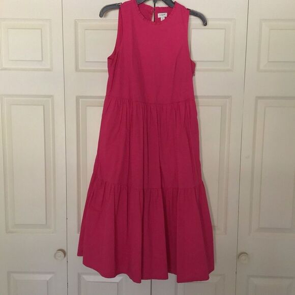 J.Crew Sleeveless Pink Tiered Dress - Picture 4 of 6